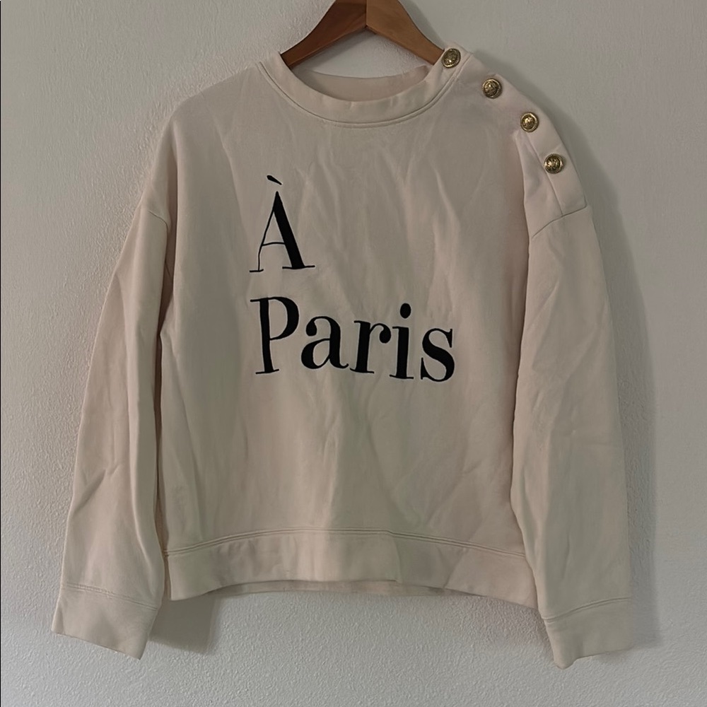 H&M Cream White Paris Oversized Sweater
